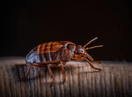 Bedbug Cimex lectularius isolated on background foto created with Generative AI technology created with Generative AI technologyの素材