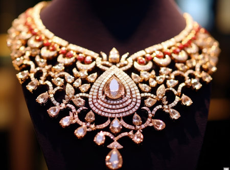 diamond necklace created with Generative AI technology.の素材
