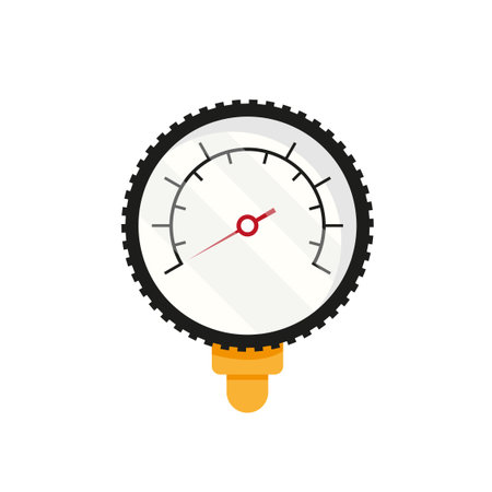 Tire fitting. Pump, car wheel and tire pressure gauge in flat design. Vector stock illustration. Eps 10のイラスト素材