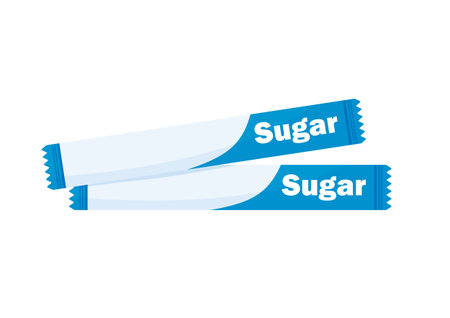set of simple sugar stick icon. concept of ingredients for cooking and drinking and packaging for fast food. flat trend modern takeaway graphic art design Eps 10のイラスト素材