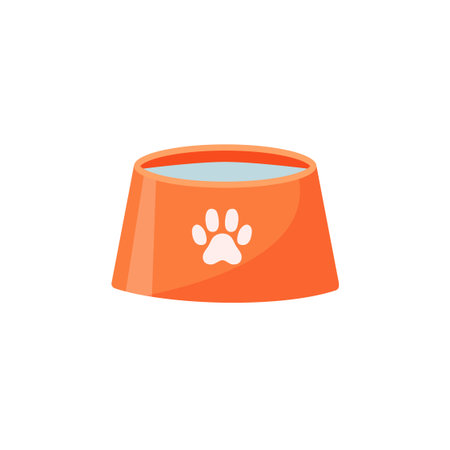 Dog, cat, animal or pet full food bowl vector illustration. Simple clipart logo icon flat design. Eps 10のイラスト素材
