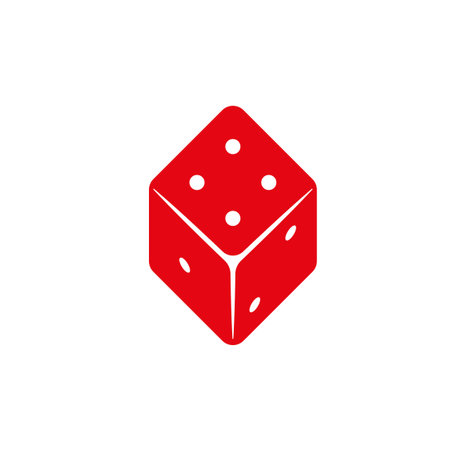 Vector Casino Dice of Authentic Icons. Vector rolling red dice set isolated on white background. 3d Board Game Pieces. Red Poker Cubes EPS 10のイラスト素材