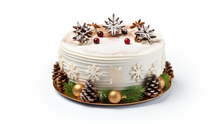 Christmas cake, pudding. close up. copyspace. created with Generative AI technology.の素材