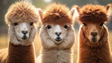 A breathtaking shot of a Alpaca his natural habitat, showcasing his majestic beautyの写真素材