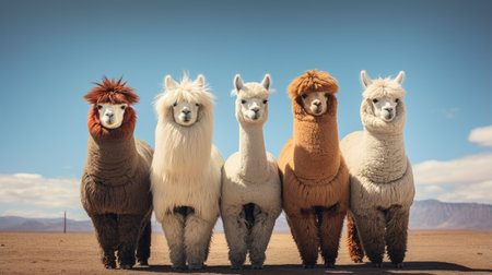 A breathtaking shot of a Alpaca his natural habitat, showcasing his majestic beautyの写真素材
