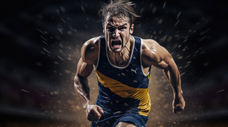 passion and dedication of athletes in a competitive sporting event, capturing a powerful image of their determination and physical prowessの素材