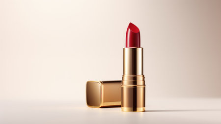 lipstick tube stands out with its clean, chic design. An image that captures the essence of glamor and style.の写真素材