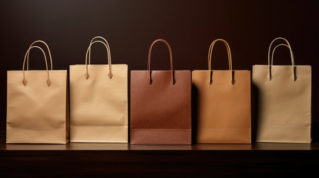 paper bag packaging template for creating eco-conscious product packagingの写真素材