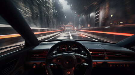 thrill of a road trip as you drive through a captivating tunnel, capturing the exhilarating POV of the journey.の素材