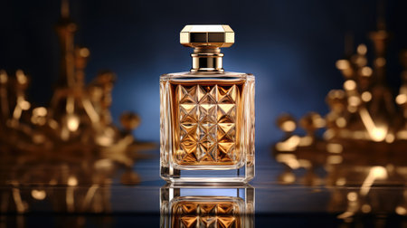 Isolated jar of men's perfume on abstract backgroundの素材