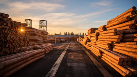 world of wood processing through our stunning visuals of timber logs, lumber factory, and the raw materials used in this thriving industry.の素材