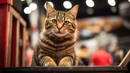 sheer elegance of a pure breed cat up close, where every whiskey and fur strand tells a story of feline beauty."の素材