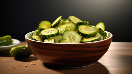 natural beauty and vibrant colors of these delicious pickles as they rest in a bowl against a clean white backdrop, making them an enticing choice for any gourmet culinary project.の素材