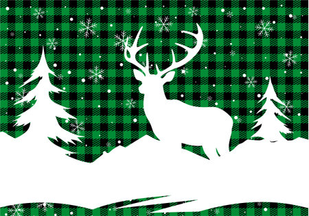 Christmas and New Year pattern at Buffalo Plaid. Festive background for design and printのイラスト素材