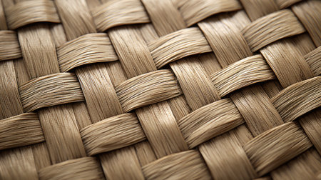 Natural Elegance: Admire the woven pattern and craftsmanship of garden furniture made from willow twigsの写真素材