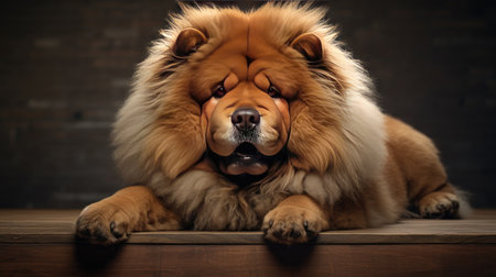 Adorable Chow Chow puppy with its captivating puppy dog eyes, a loyal and fluffy companion to brighten your designsの素材