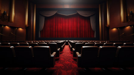 The allure of cinema: Immerse yourself in the cinematic atmosphere, where movie magic comes to lifeの素材