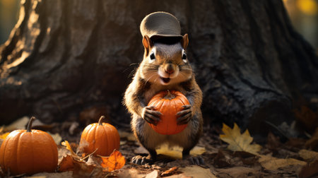 Adorable Squirrel - A Nutty Autumn Taleの素材