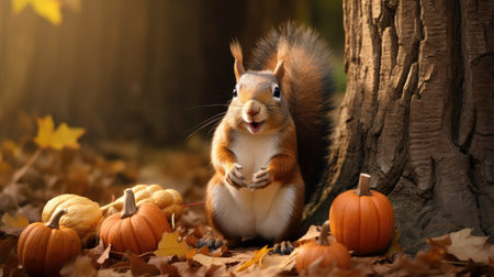 Adorable Squirrel - A Nutty Autumn Taleの素材
