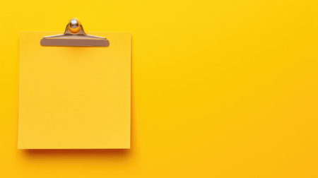Effective Communication - Crisp Yellow Note Paper Pinned with a Thumb Tack. Showcase your announcements and reminders in a professional wayの素材