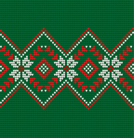 Knitted Christmas and New Year patternのイラスト素材