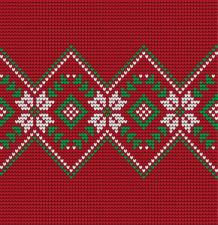 Knitted Christmas and New Year patternのイラスト素材
