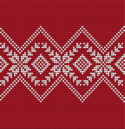 Knitted Christmas and New Year patternのイラスト素材