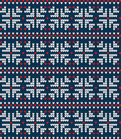 Knitted Christmas and New Year patternのイラスト素材