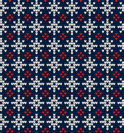 Knitted Christmas and New Year patternのイラスト素材