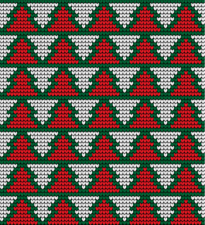 Knitted Christmas and New Year patternのイラスト素材