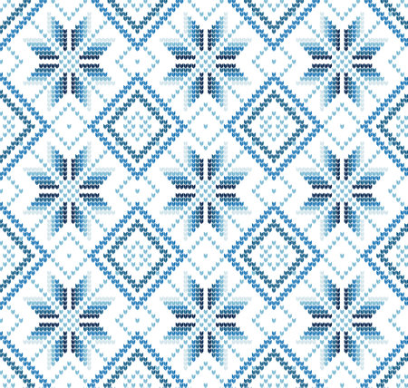 Knitted Christmas and New Year patternのイラスト素材
