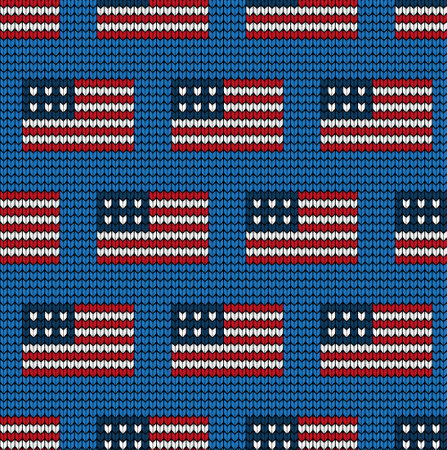 Knitted flag of the USA iconのイラスト素材