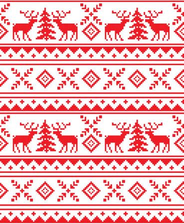 New Year's Christmas pattern pixelのイラスト素材