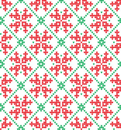 Knitted Christmas and New Year patternのイラスト素材