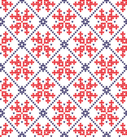 Knitted Christmas and New Year patternのイラスト素材
