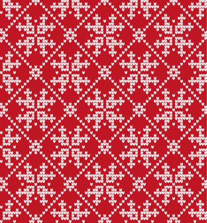 Knitted Christmas and New Year patternのイラスト素材