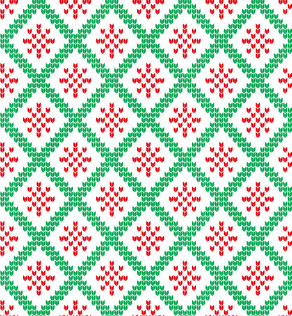 Knitted Christmas and New Year patternのイラスト素材