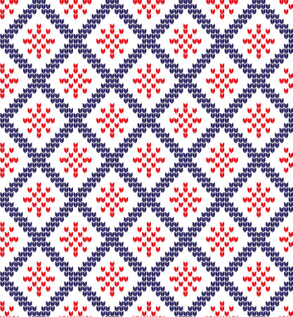 Knitted Christmas and New Year patternのイラスト素材