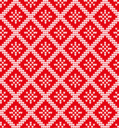 Knitted Christmas and New Year patternのイラスト素材