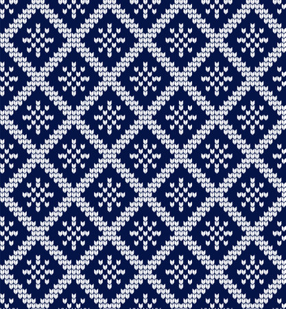 Knitted Christmas and New Year patternのイラスト素材