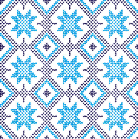 Knitted Christmas and New Year patternのイラスト素材