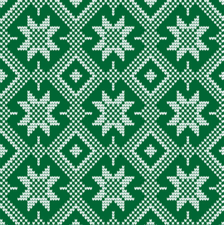 Knitted Christmas and New Year patternのイラスト素材
