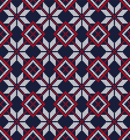 Knitted Christmas and New Year patternのイラスト素材