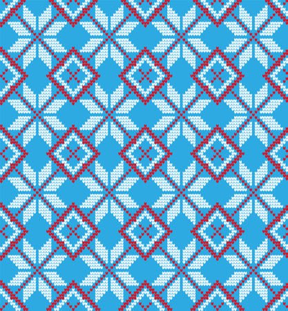 Knitted Christmas and New Year patternのイラスト素材
