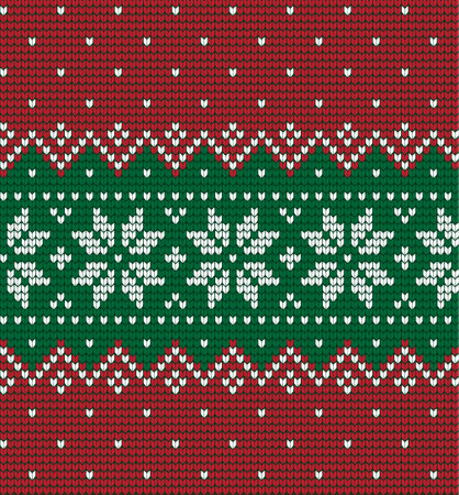 Knitted Christmas and New Year patternのイラスト素材