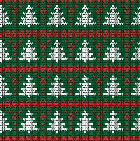 Knitted Christmas and New Year patternのイラスト素材