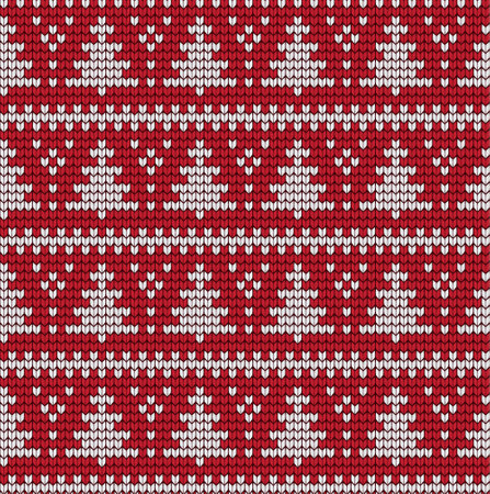 Knitted Christmas and New Year patternのイラスト素材