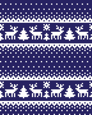 New Year's Christmas pattern pixelのイラスト素材