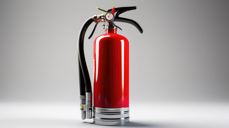 Emergency Preparedness - a fire extinguisher, an essential safety tool, showing its significance in firefighting and safety measuresの素材