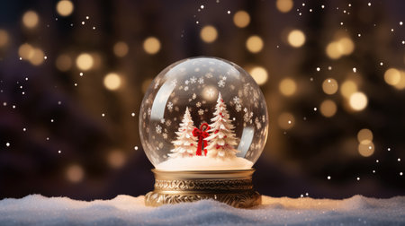 Christmas Wonderland Sphere - Enhance your holiday designs with this 3D snow globe illustration. The perfect backdrop for celebrating the winter seasonの素材